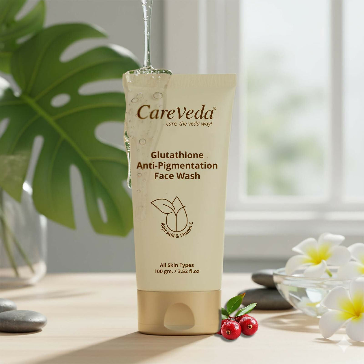 Image 3 of CareVeda Glutathione Anti-Pigmentation Face Wash Enriched with Kojic Acid & Vitamin E