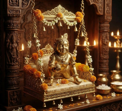 Image 2 of Pure Brass Bal Gopal Statue