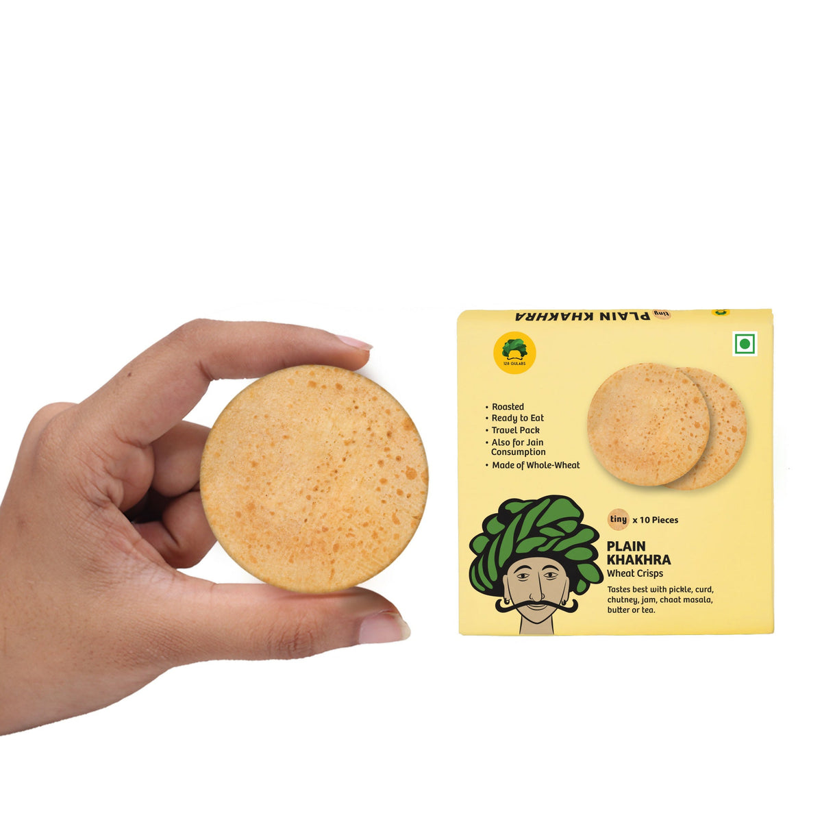 Image 1 of 20 gm for the product Gulabs Tiny Plain Khakhra