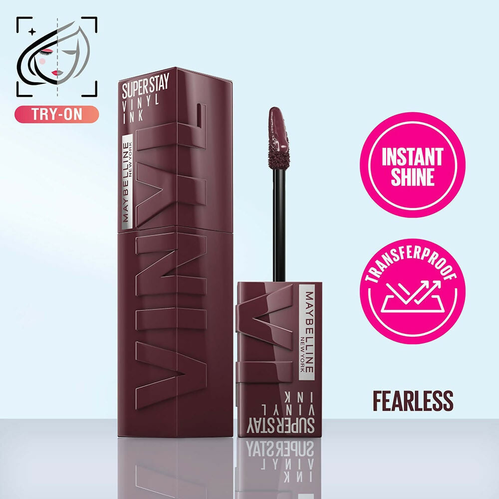 Image 7 of Maybelline New York Super Stay Vinyl Ink Liquid Lipstick, Instant Shine Lasts Up To 16H - Fearless