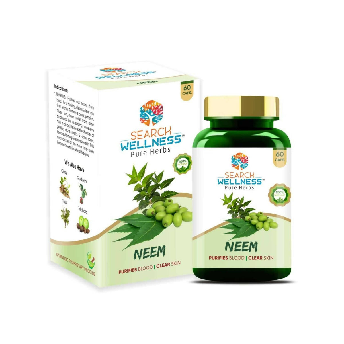 Image 1 of 60 caps for the product Search Wellness Neem Capsules