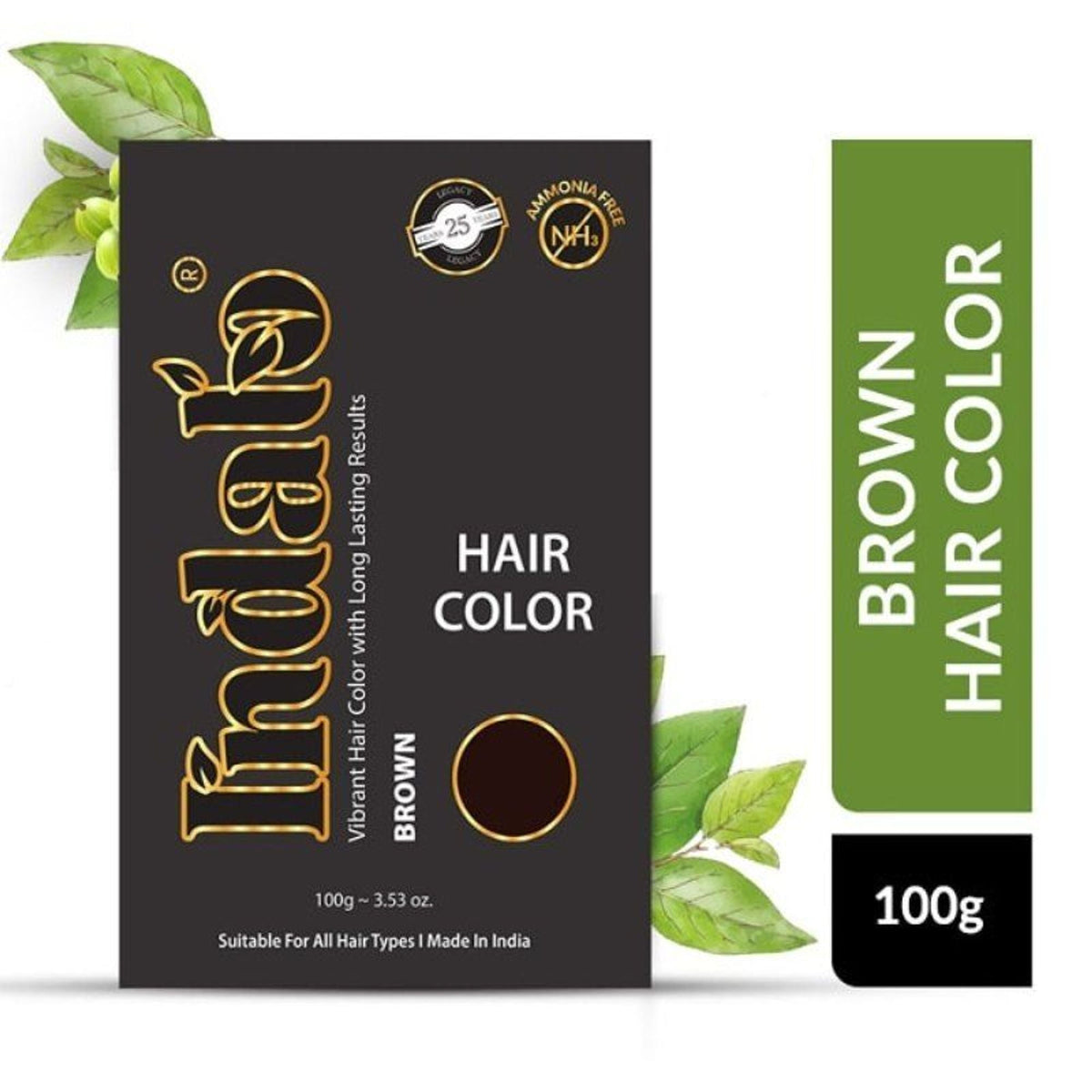 Image 1 of 100 gm / Pack of 1 for the product Indalo Ammonia-Free Vibrant Brown Hair Color With Natural Ingredients - Brown
