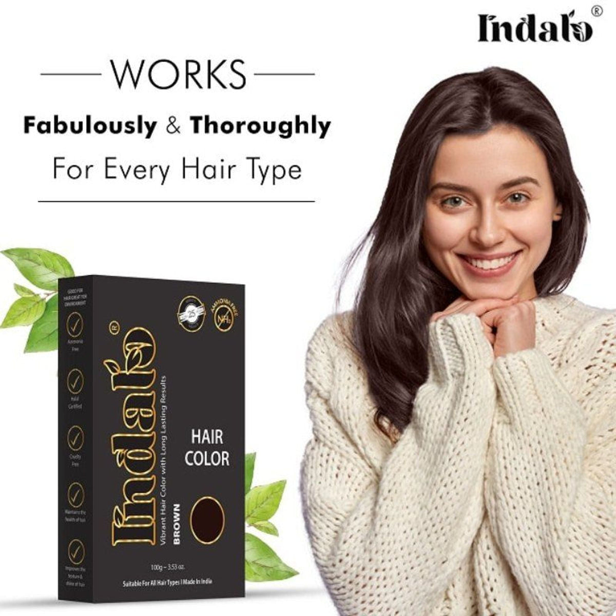 Image 3 of Indalo Ammonia-Free Vibrant Brown Hair Color With Natural Ingredients - Brown