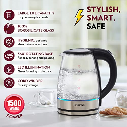 Image 5 of Borosil Electric Glass Kettle 1.8 L