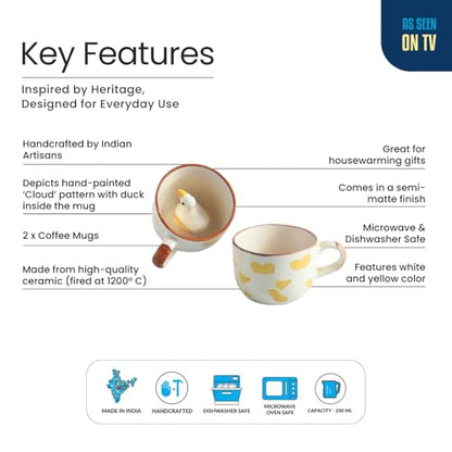 Image 5 of ExclusiveLane Peek-A-Boo 3D Animal Ceramic Coffee Mugs Set of 2 200 ml