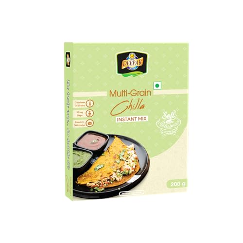 Image 1 of 200 gm / Pack of 1 for the product Deepak Multi-Grain Chilla Instant Mix | High Fiber Healthy Breakfast | Ready In Minutes | Soft & Delicious Chilla Mix