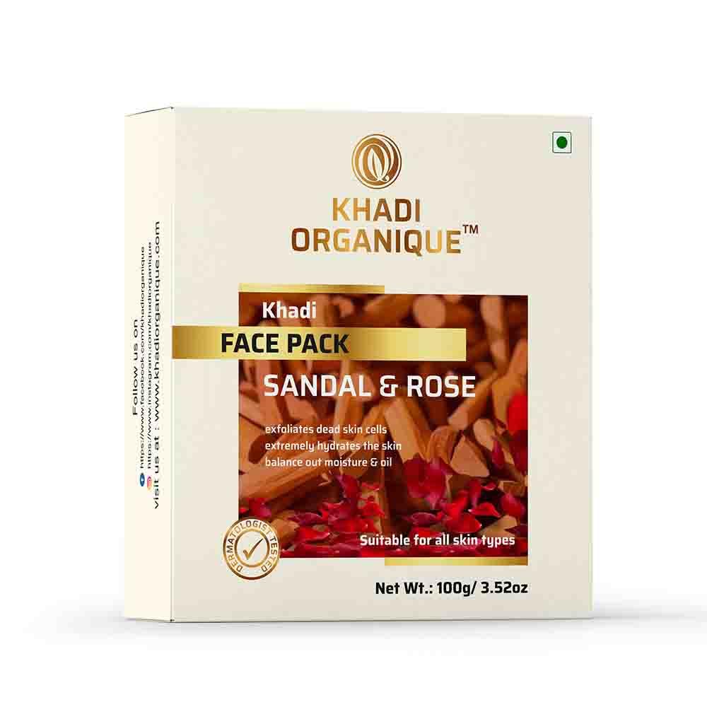Image 1 of 100 gm for the product Khadi Organique Sandalwood & Rose Glow Face Pack