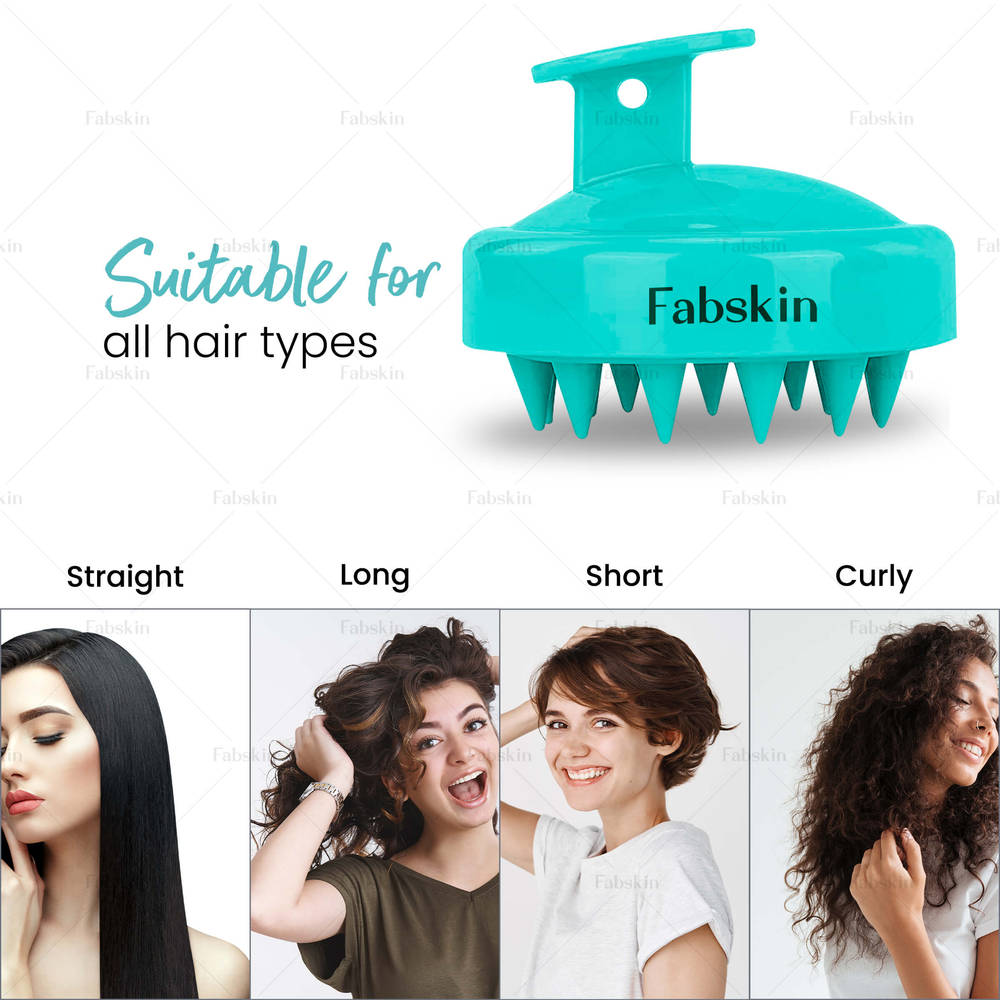 Image 4 of Fabskin Hair Scalp Massager & Shampoo Hair Brush Prevents Dandruff - Aqua Green