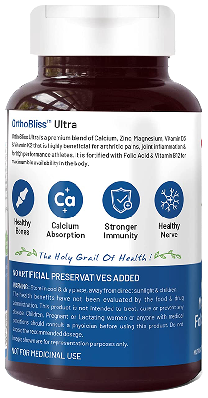 Image 2 of Bliss Welness Joint Health Calcium + Zinc Megnesium + D3 + K2 Veg Tablet