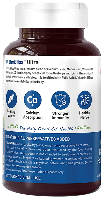 Image 2 of Bliss Welness Joint Health Calcium + Zinc Megnesium + D3 + K2 Veg Tablet