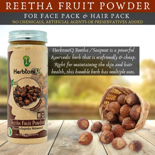 Image 3 of HerbtoniQ 100% Natural Reetha Fruit Powder (Soapnut/sapindus Mukorossi) For Hair Pack 150g (Pack of 4)