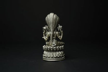 Image 2 of Dista Silvers 3D Vishnu Lakshmi Antique Idol 239.9g
