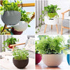 Image 1 of Go Hooked 7.1" Plastic Rattan Hanging Basket/Hanging Pots with Metal Hanging Chain/Multicolored Hanging Planters- Set of 5 (Flowers Not Included)