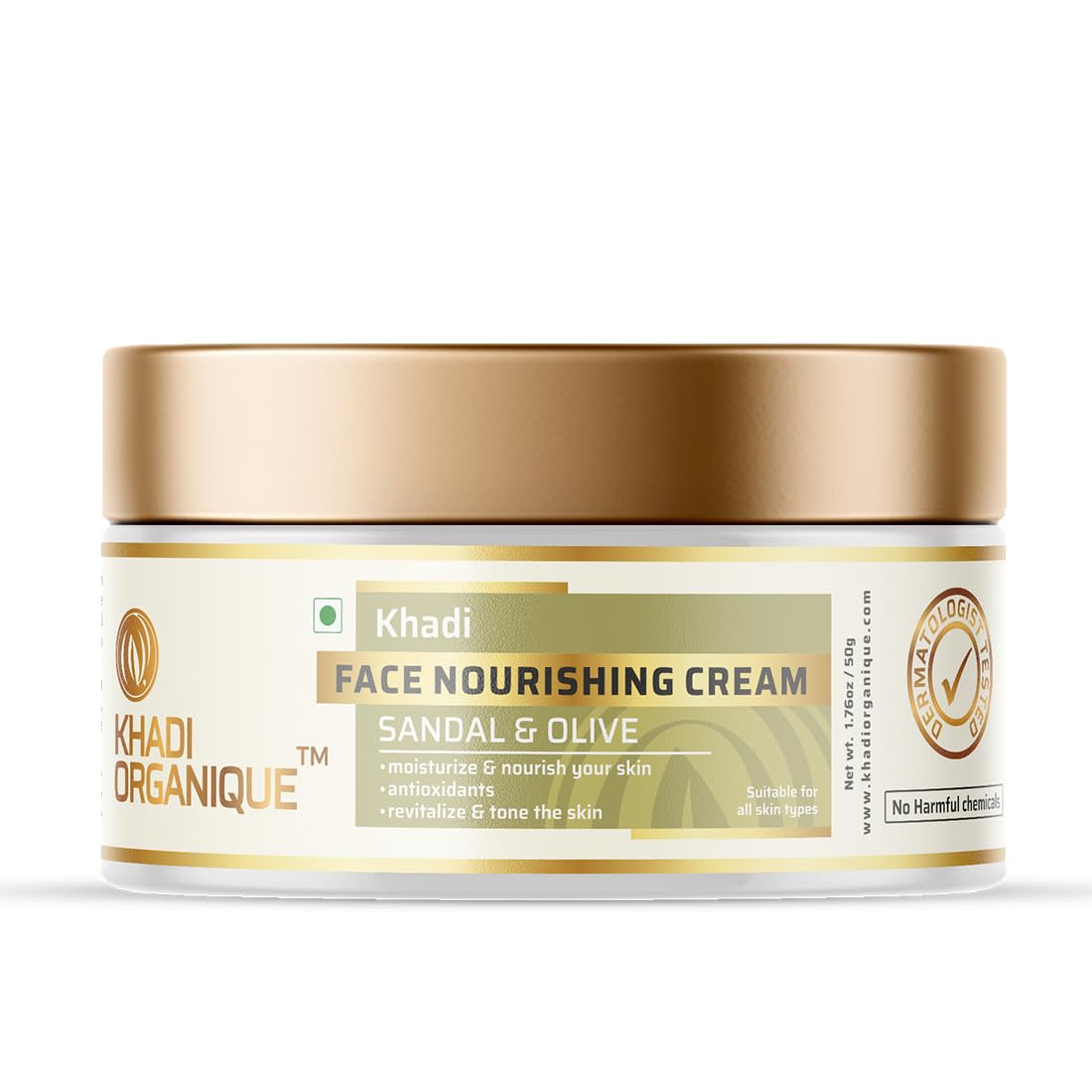 Image 1 of 50 gm for the product Khadi Organique Sandalwood & Olive Natural Face Moisturizing Cream
