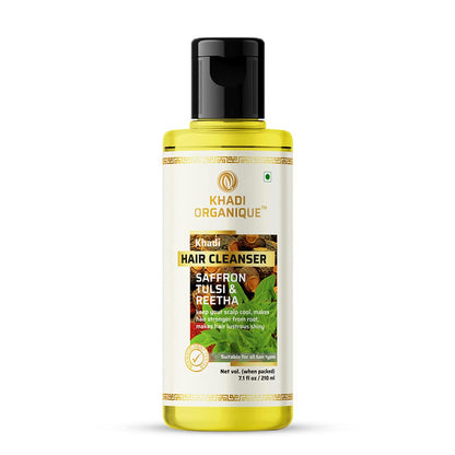 Image 1 of 210 ml for the product Khadi Organique Herbal Natural Saffron Tulsi & Reetha Hair Shampoo