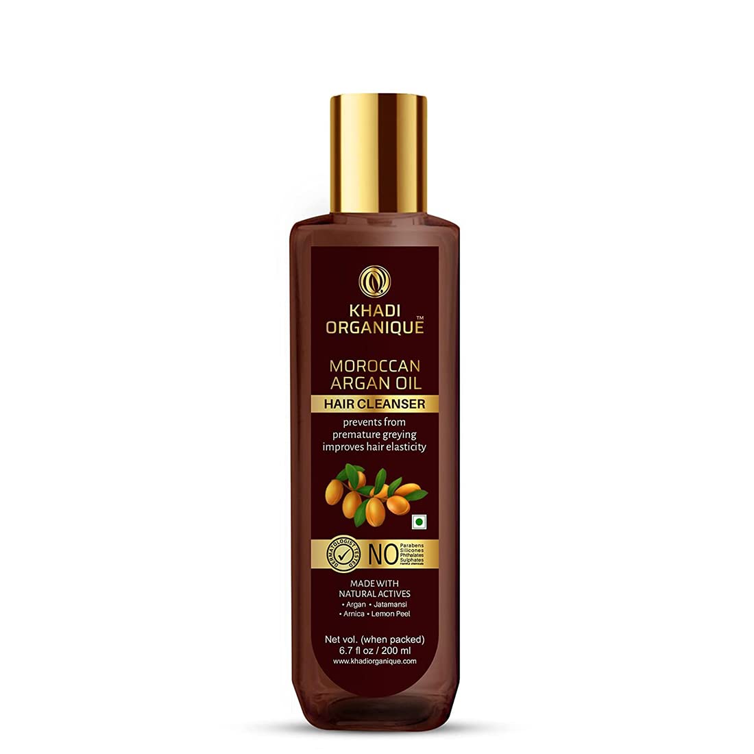 Image 1 of 200 ml for the product Khadi Organique Moroccan Argan Oil Shampoo with Vitamin E
