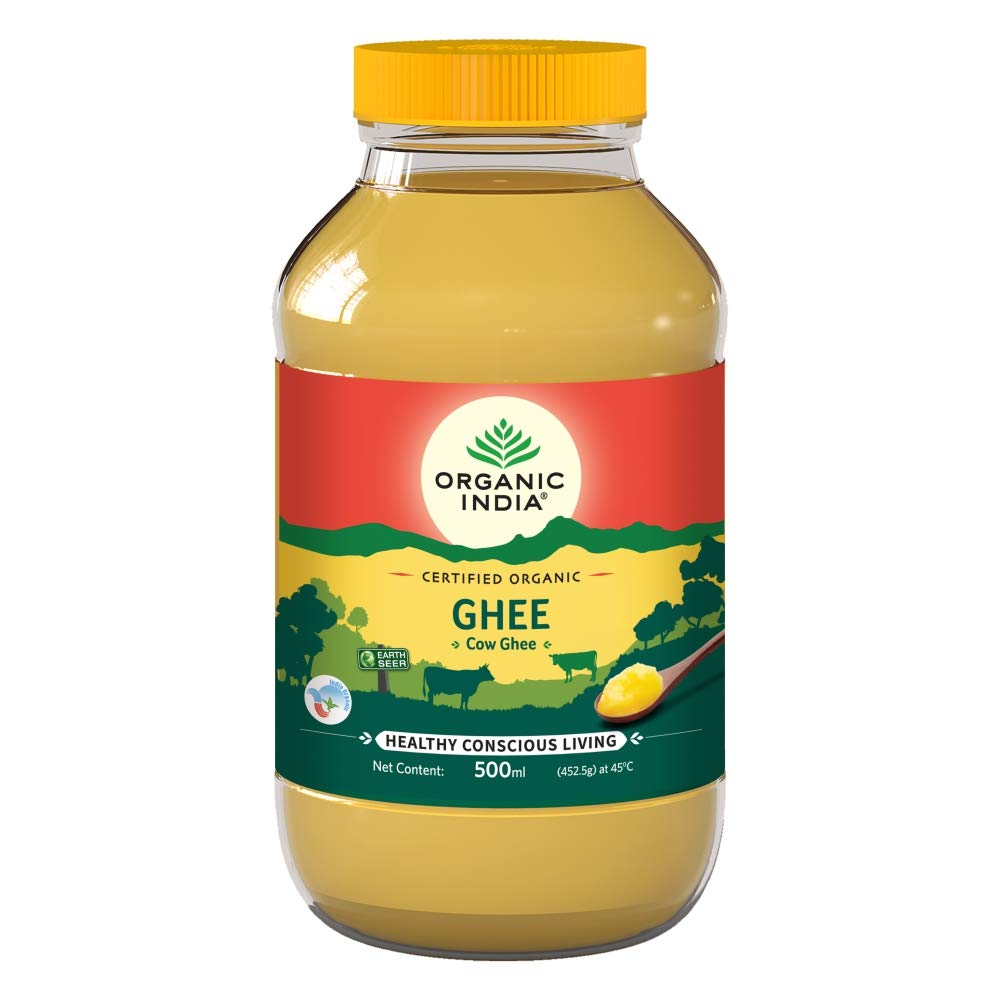Image 1 of 500 ml for the product Organic India Organic Cow Ghee 500 ml Bottle | 100% Gir Cow Ghee | Vedic Bilona Method | Grassfed, Cultured, Premium & Traditional Ghee | Immunity Booster