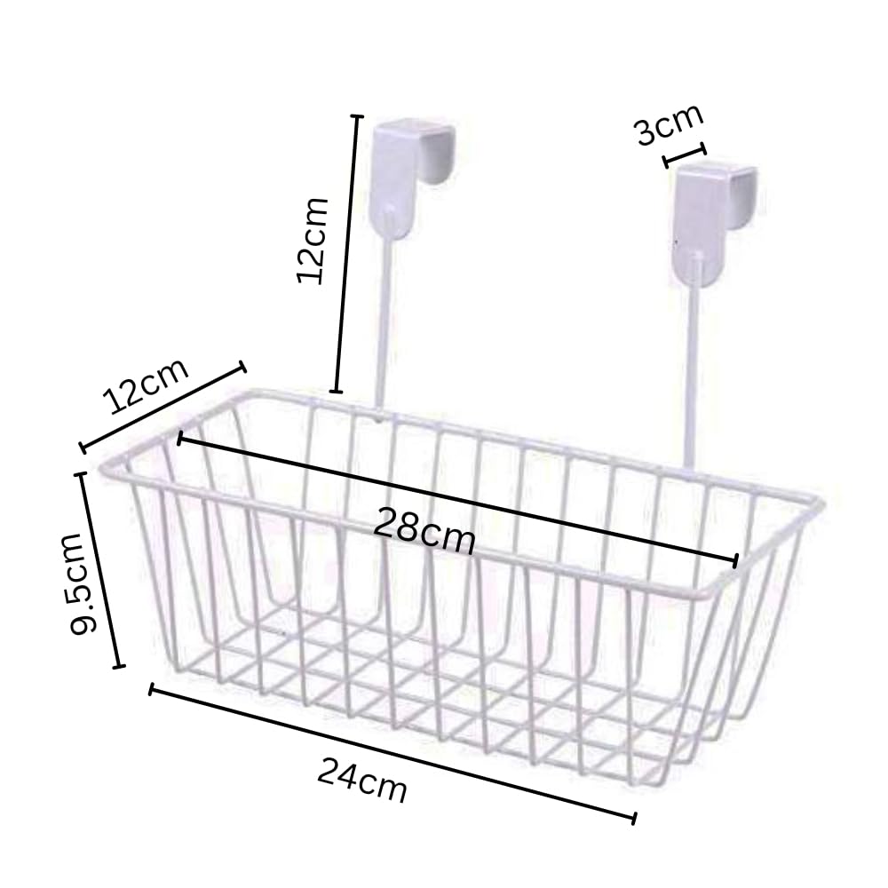 Image 2 of Go Hooked Over Door Hanging Basket Hanging Cabinet Storage Organizer White Space Saving Versatile Stylish Durable Efficient Modern Practical Convenient Pack of 1