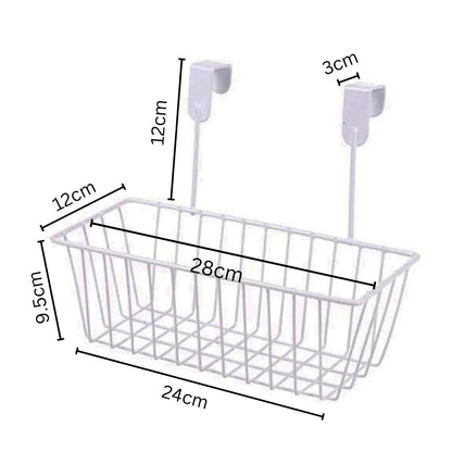 Image 2 of Go Hooked Over Door Hanging Basket Hanging Cabinet Storage Organizer White Space Saving Versatile Stylish Durable Efficient Modern Practical Convenient Pack of 1