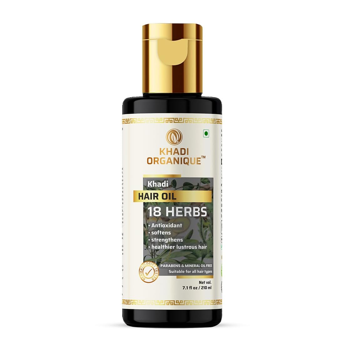 Image 1 of 210 ml for the product Khadi Organique 18 Herbals Natural Hair Oil