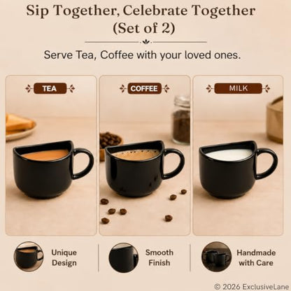 Image 4 of ExclusiveLane Unique Half Ceramic Tea Cups Set of 2 (130 ML)