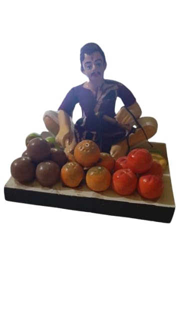Image 3 of Handcrafted Fruit Vendor Figurine, Decorative H 12cm W 13cm bommala koluvu bommalu Set bommalu for bommala koluvu golu Dolls golu Dolls for navaratri Set