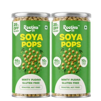 Image 10 of Minty Pudina / 120 g (Pack of 2) for the product ROOTIVAFIT Soya Pops