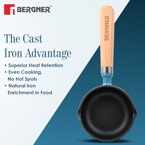 Image 7 of BERGNER Excalibur Lightweight Cast Iron Tadka Pan with Lid 12cm