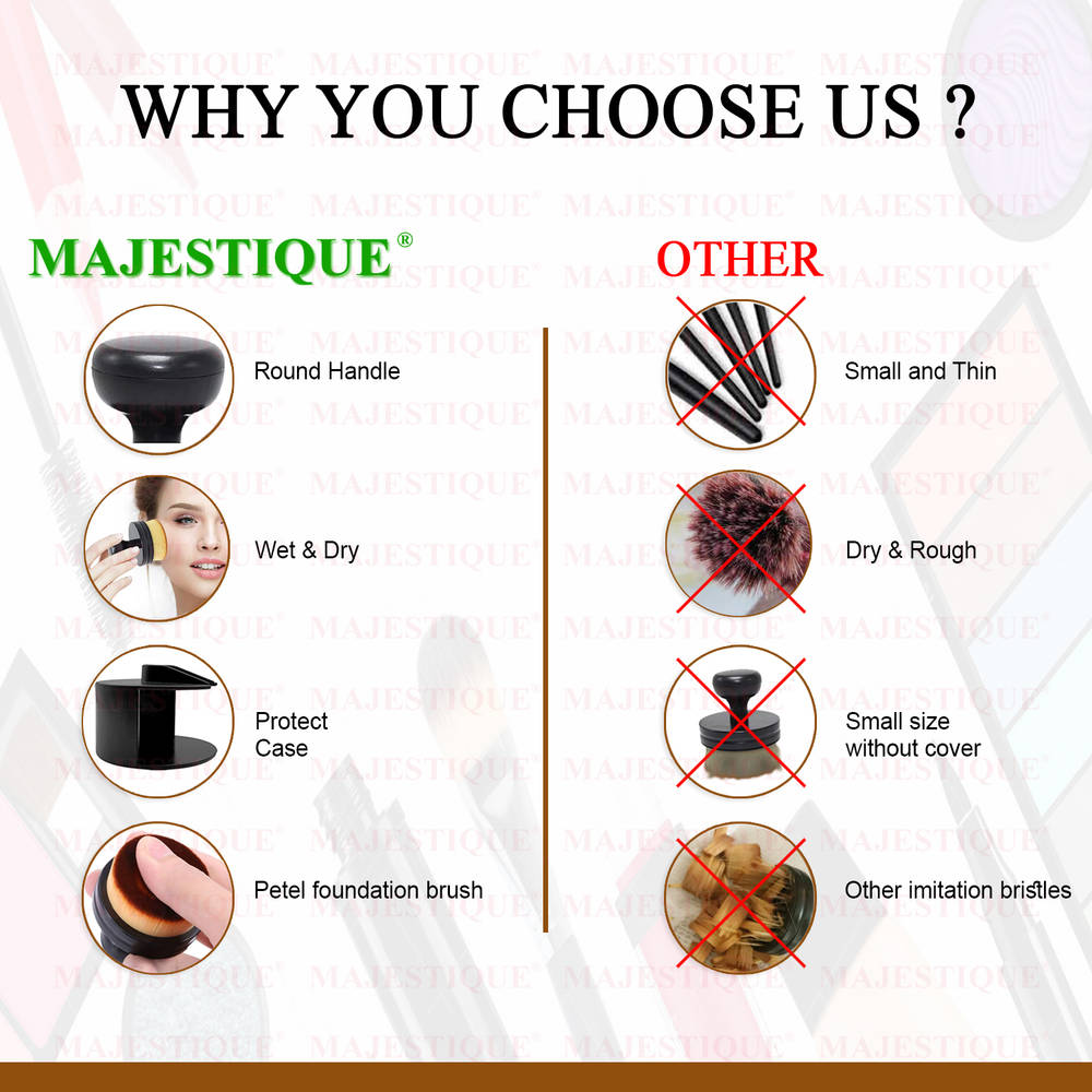 Image 5 of Majestique Flat Round Shaped Professional Foundation Blender Brush