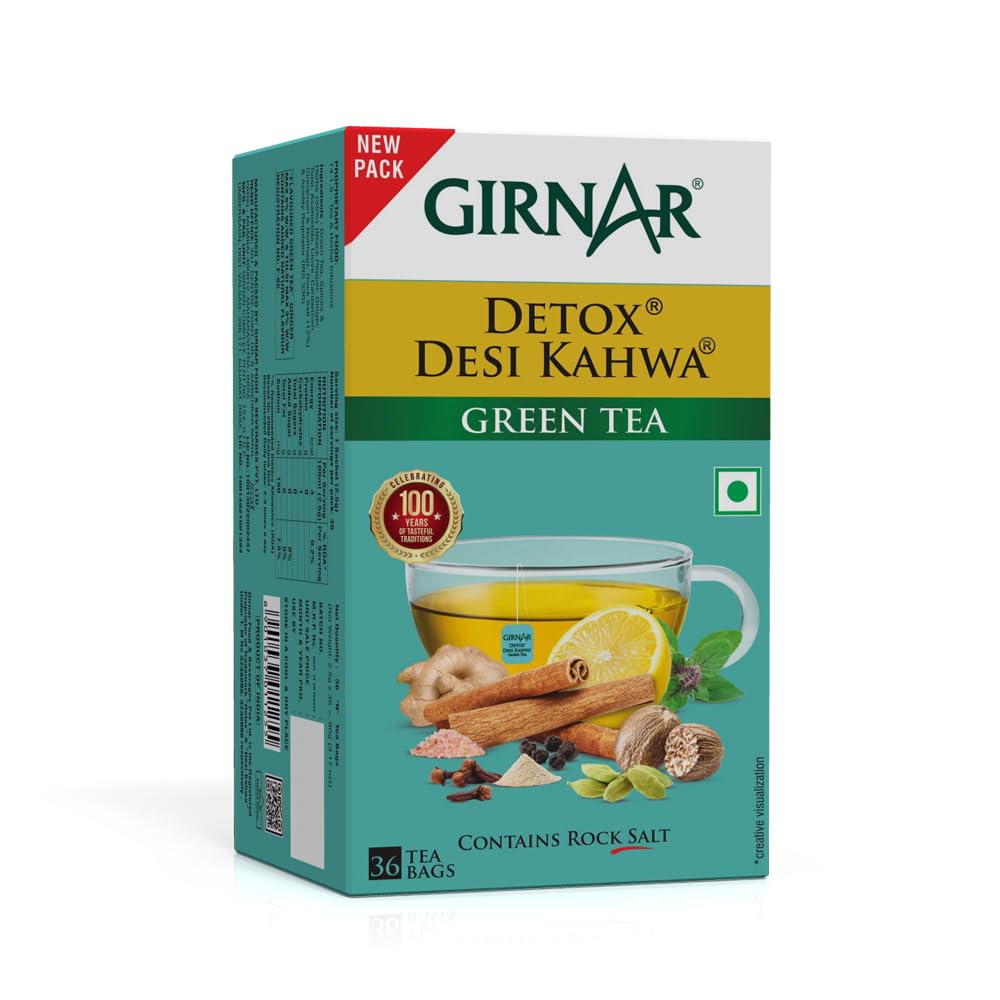 Image 1 of 36 Tea Bags for the product Girnar Detox Green Tea - Desi Kahwa