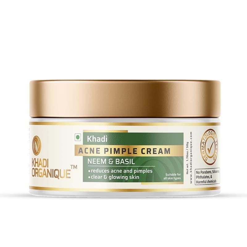Image 1 of 50 gm for the product Khadi Organique Anti-Acne Pimple Cream with Neem & Basil