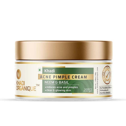 Image 1 of 50 gm for the product Khadi Organique Anti-Acne Pimple Cream with Neem & Basil