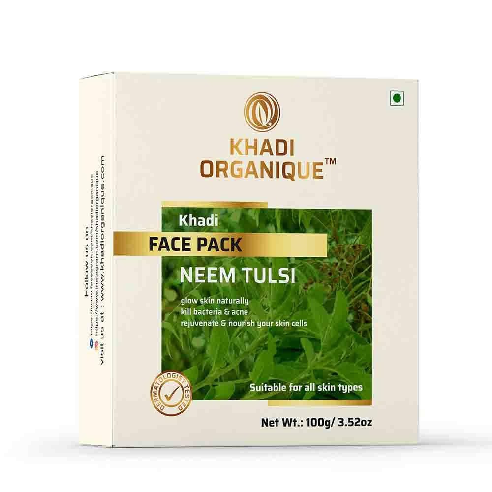 Image 1 of 100 gm for the product Khadi Organique Neem Tulsi Face Pack