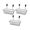 Image 1 of Default Title for the product Go Hooked Bianco Over Door Hanging Basket | Under Shelf | Metal Multipurpose Cabinet Door Organizer | Bathroom Cabinet Holder| Side Basket Hanging Organizer (Pack of 3, Black)