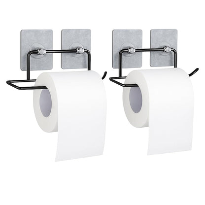 Image 1 of Default Title for the product Go Hooked Self Adhesive Toilet Paper Holder | No Drill Tissue Paper Roll Holder | Rustproof No Drilling Tissue/Towel Holder for Kitchen, Bathroom, Washroom | Wall Mount (Pack of 2)