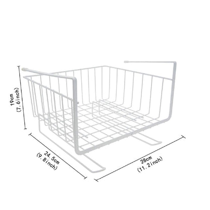Image 1 of Go Hooked Bianco 12 Inch Multifunctional Kitchen Storage Basket Under Cabinet Storage Shelf Basket Wire Rack Organizer Versatile Durable Space Saving Convenient White Standard Pack of 1