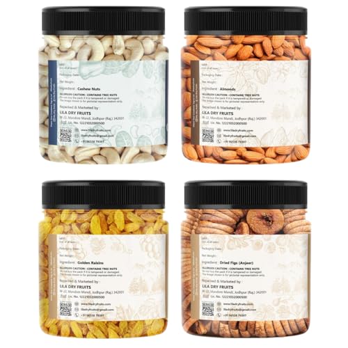 Image 2 of Lila Dry Fruits Combo (250 Gms x 4) Jar pack