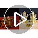 Image 2 of Gold Art India Laxmi Ganesh Gold Plated Off White Terracotta Idol for Home with Gold Plated Coin (3" Inch)