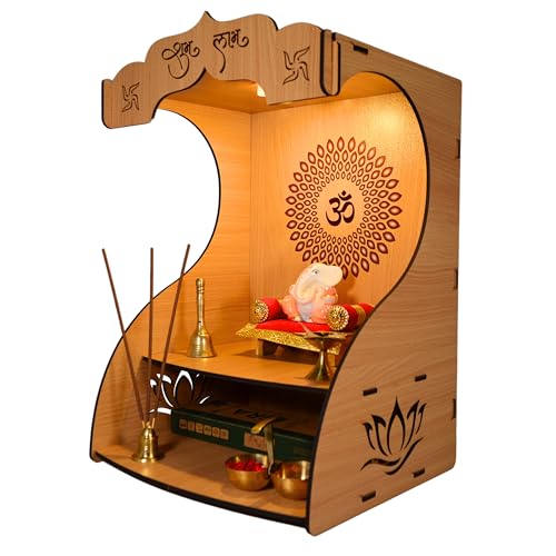 Image 1 of Default Title for the product 11 Strokes Ashwamegh Wooden Pooja Mandir for Home Big Size