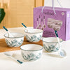Image 1 of Default Title for the product Nestasia Ceramic Soup Bowl with Spoon Set of 4 (400ml Each)