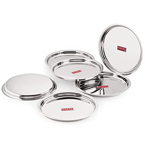 Image 2 of HAZEL Stainless Steel Plates Set 25 cm