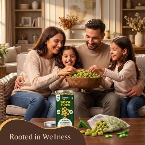 Image 7 of ROOTIVAFIT Soya Puffs Jalapeno Flavour 90g