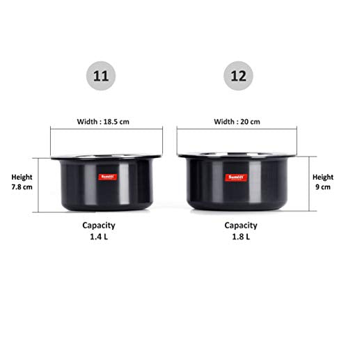 Image 13 of Sumeet Aluminium Hard Anodized Tope Set of 2 Pc