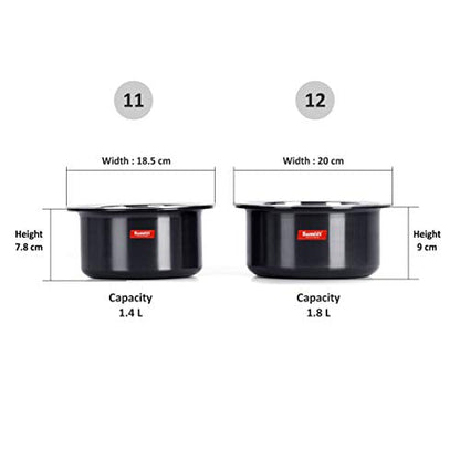Image 13 of Sumeet Aluminium Hard Anodized Tope Set of 2 Pc