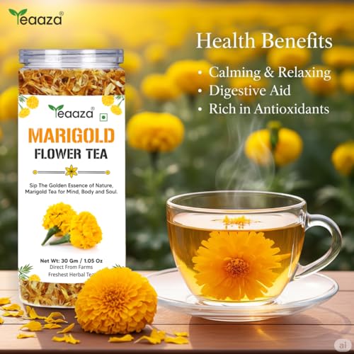 Image 3 of Teaaza Marigold Flower Tea | Marigold Tea Leaves-30G X 2, 120 Cups