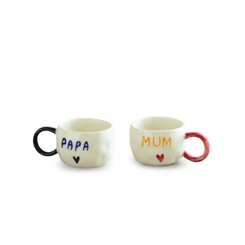 Image 3 of ExclusiveLane 'Dearest Mum & Papa' Ceramic Tea & Coffee Mugs Set of 2 (280 ml)