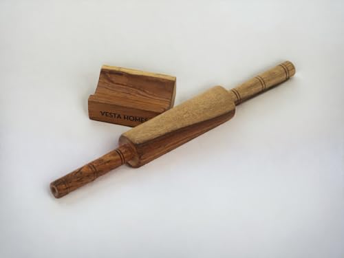 Image 3 of Vesta Homes Wooden Belan with Stand for Kitchen | 13 * 1.75 Inches