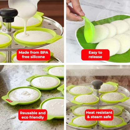 Image 5 of HAZEL Silicone Idli Maker Pack of 8