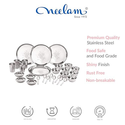 Image 5 of neelam Stainless Steel Dinner Set, 24 Gauge, 28 Pcs