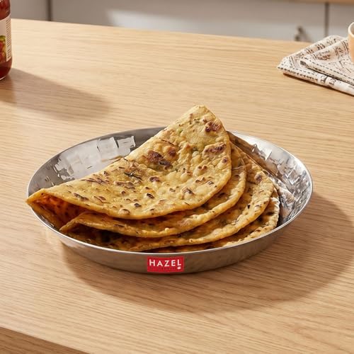Image 5 of HAZEL Stainless Steel Snack Plate 18.5 cm Hammered Design, 650ml